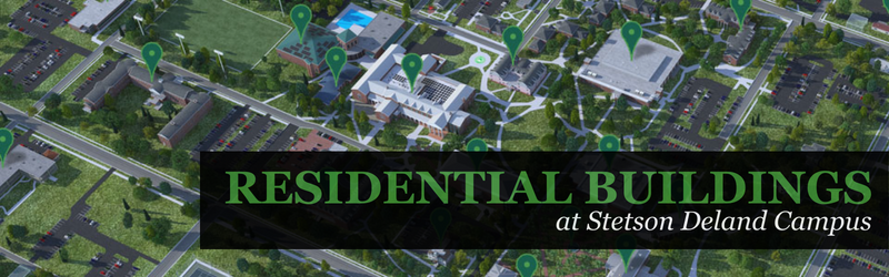 Residential Buildings banner with snapshot of Campus Map
